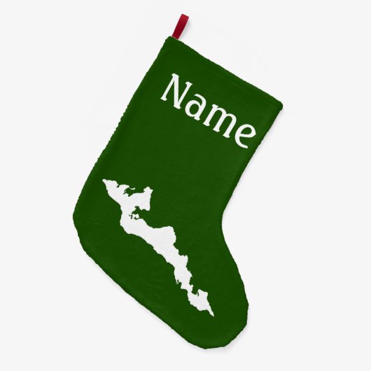 クラシックフィッシャーアイランドロゴクリスマスストッキング ラージクリスマスストッキング (正面 (吊り時))