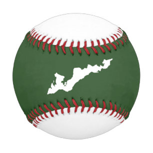 クラシックフィッシャーアイランドロゴ野球 – 白/緑 野球ボール