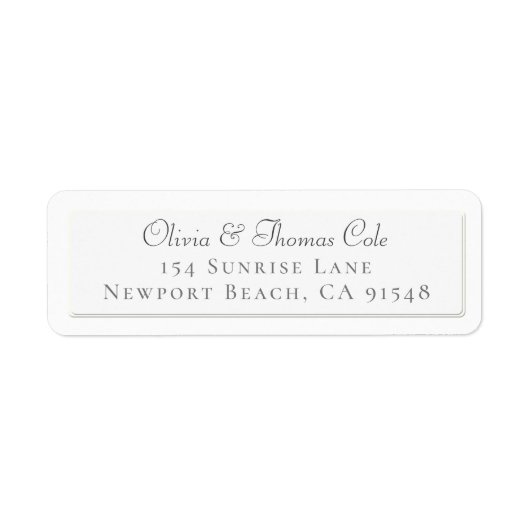 クラシックフェイクエレガントエンボスホワ結婚イトの戻り ラベル (正面)