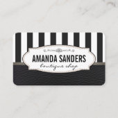 クラシックフェイクストライプレザー 名刺 (正面)