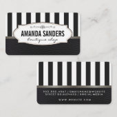 クラシックフェイクストライプレザー 名刺 (正面/裏面)