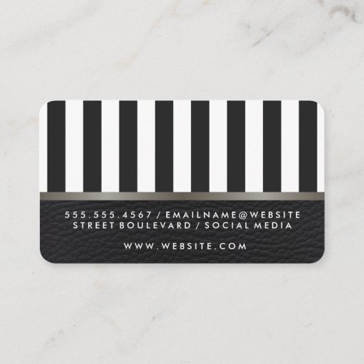 クラシックフェイクストライプレザー 名刺 (裏面)