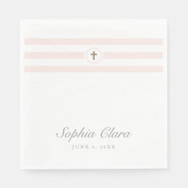 クラシックフェイクストライプ箔クロス洗礼 スタンダードランチョンナプキン