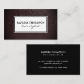 クラシックフェイク革/白フレーム 名刺 (正面/裏面)