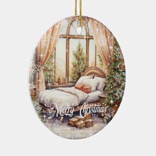 クラシックフェスティバルコージークリスマスインテリアルーム セラミックオーナメント (右)