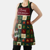 クラシックフェスティバルモチーフのクリスマスパッチワーク エプロン (インサイチュ)