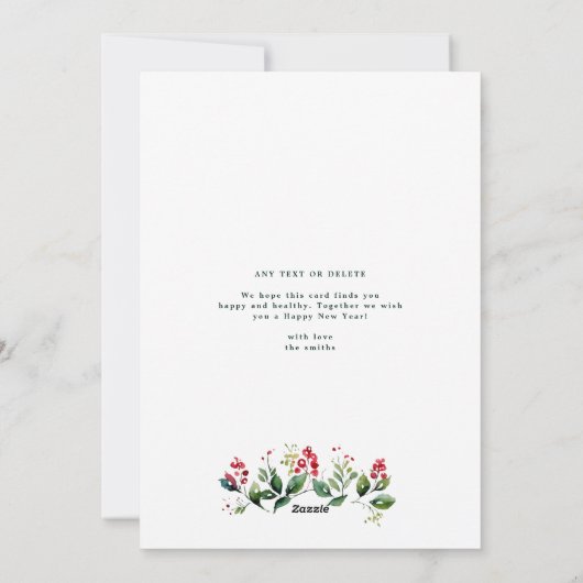 クラシックフォトアーチのフレームモダンリース シーズンカード (裏面)