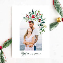 クラシックフォトアーチのフレームモダンリース シーズンカード