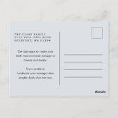 クラシックフォトコラージブルーハンサム男の子誕生安野 ポストカード (裏面)