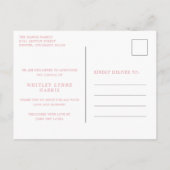 クラシックフォトコラージュピンクベビーガール誕生 案内ポストカード (裏面)