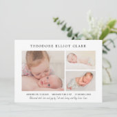 クラシックフォトコラージュブルーハンサム誕生 案内状 (スタンド正面)