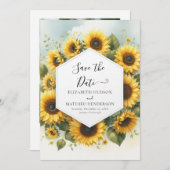 クラシックフォトサンフラワー結婚ズ セーブザデート (正面/裏面)