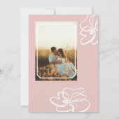 クラシックフォトピンク赤面フローラ結婚式招待状 招待状 (裏面)