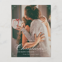 クラシックフォトメリークリスマスハッピーニューイヤーポスト ポストカード