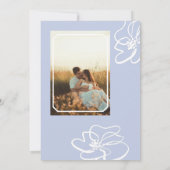 クラシックフォトライトブルーフローラ結婚式招待状 招待状 (裏面)