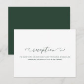 クラシックフォレストグリーンとホワイト披露宴ズ結婚 エンクロージャーカード (正面/裏面)