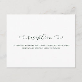 クラシックフォレストグリーンとホワイト披露宴ズ結婚 エンクロージャーカード