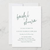 クラシックフォレストグリーンエレガントブライダルシャワー 招待状 (正面)