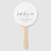 クラシックフォレストグリーンフォレストエレガントな結婚式 ハンドファン (正面)