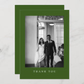 クラシックフォレストグ結婚リーンの写真サンキューカード サンキューカード (正面/裏面)