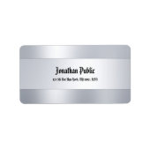 クラシックフォントスクリプトシルバーテンプレートのトップアドレス ラベル (正面)