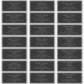 クラシックフォント |ブラック結婚ズゲスト住所 シール (正面)