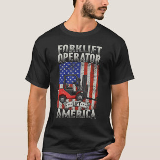 クラシックフォークリフトカッコいい建築労働者フォークリフト Tシャツ