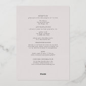 クラシックフォーマルすべて銀色の結婚 箔招待状 (裏面)