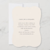 クラシックフォーマルアイボリーベージュ色ユニーク形結婚型 招待状 (正面)