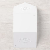 クラシックフォーマルエレガントウェディンググレーホワイトバジェット オールインワン招待状 (外側)