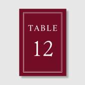 クラシックフォーマルエレガントバルグンディ結婚レッド テーブルナンバー