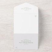 クラシックフォーマルエレガント結婚のSage Green Budget オールインワン招待状 (外側)