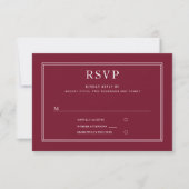 クラシックフォーマルエレガントBurgundy Red Wedding RSVP (正面)