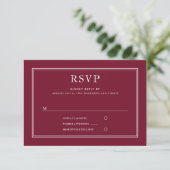 クラシックフォーマルエレガントBurgundy Red Wedding RSVP (スタンド正面)