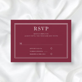 クラシックフォーマルエレガントBurgundy Red Wedding RSVP