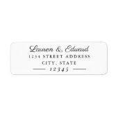 クラシックフォーマルカップル名の結婚差出人住所 ラベル (正面)