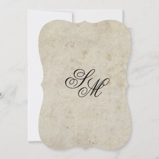 クラシックフォーマルスクリプエレガントトヴィンテージ結婚の 招待状 (裏面)