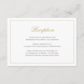 クラシックフォーマルブラック&金ゴールドウェディングレセプション エンクロージャーカード (正面)