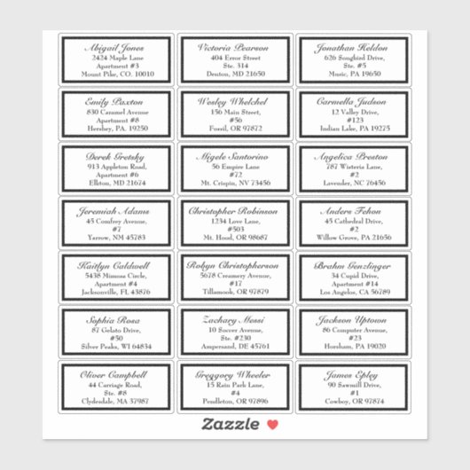 クラシックフォーマルブ結婚ラックの小さなゲストアドレス シール (シート)