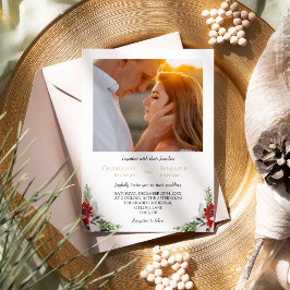 クラシックフォーマルミニマルChristmas結婚 Photo's 招待状