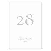 クラシックフォーマル書道ライトグレイ結婚ズ テーブルナンバー (正面)