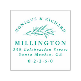 クラシックフォーマル植物結婚差出人住所 セルフインキングスタンプ