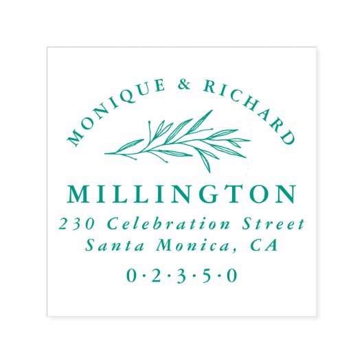 クラシックフォーマル植物結婚差出人住所 セルフインキングスタンプ (デザイン)