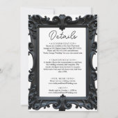 クラシックフォーマル白黒デリケート結婚ズ 招待状 (裏面)