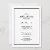クラシックフォーマル白黒ブライダルシャワー 招待状 (正面)