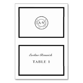 クラシックフォーマル白黒折り畳み座席表 テーブルナンバー