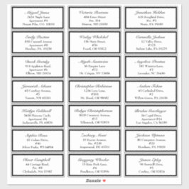 クラシックフォーマル白黒結婚のゲストアドレス シール