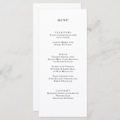 クラシックフォーマル白黒結婚ズディナー メニュー (正面/裏面)