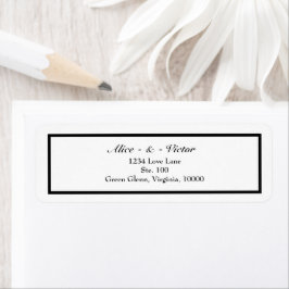 クラシックフォーマル白黒結婚差出人住所 ラベル