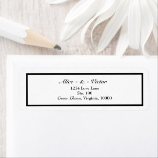クラシックフォーマル白黒結婚差出人住所 ラベル